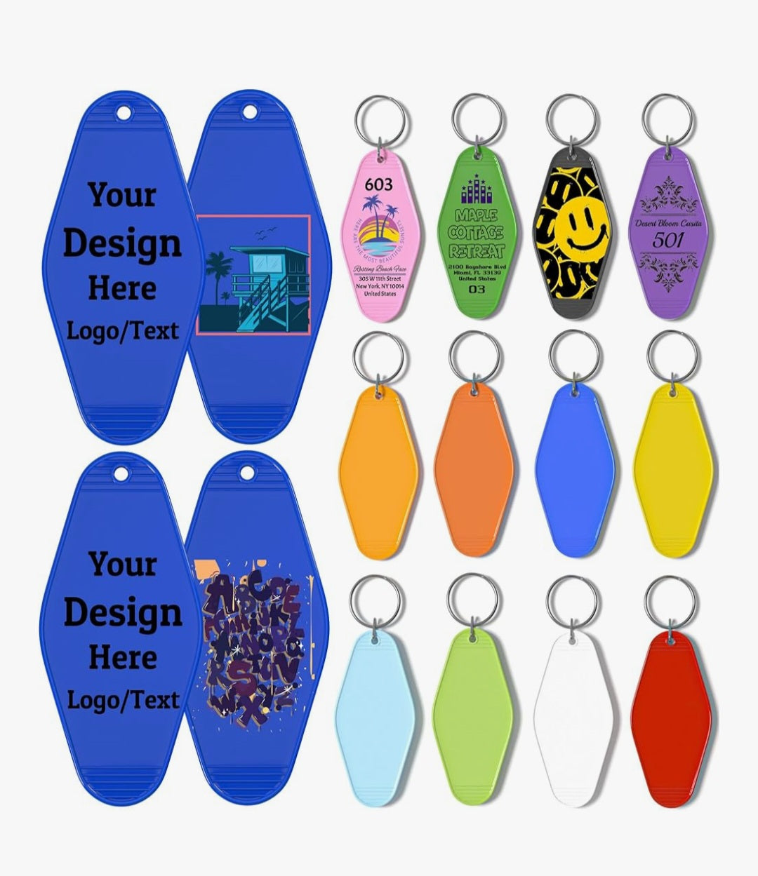 Llaveros Plásticos Personalizados (Paquete de 10).
